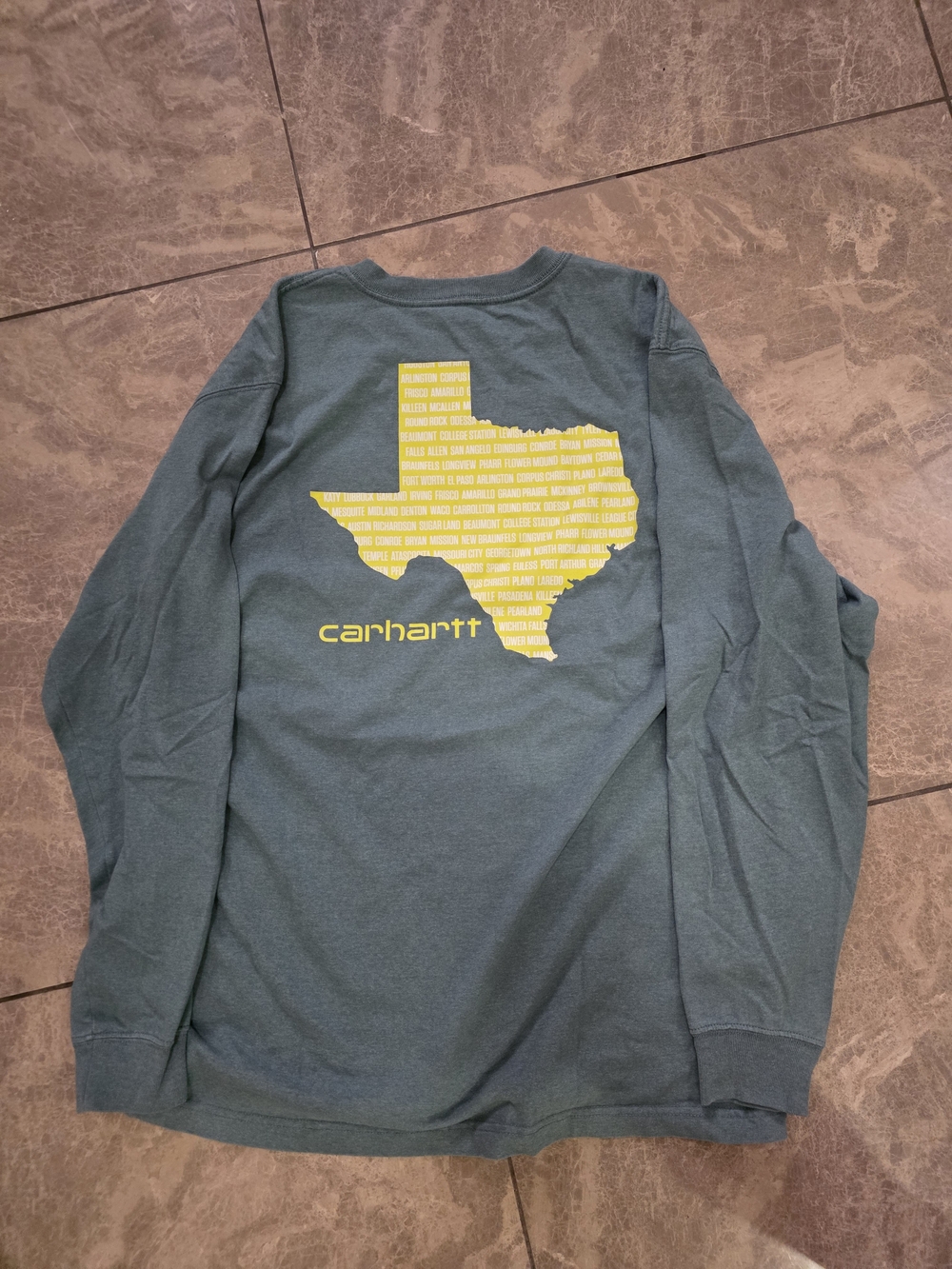Carhartt Long Sleeve Tee with Yellow Texas Graphic